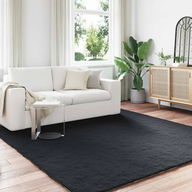 vidaXL Tapijt van imitatie TAFALLA Zwart 200 x 200 cm Polyester, foto 2