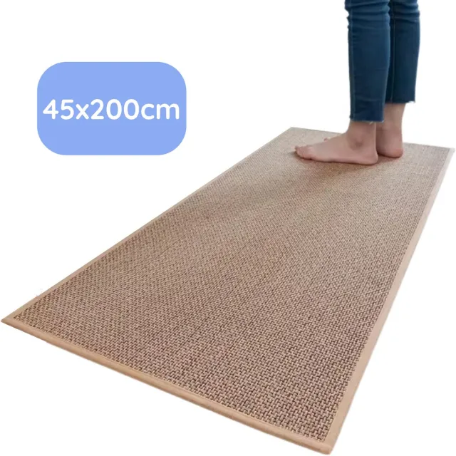 Hilvard Keukenloper - Tapijt - 45 x 200 cm - Beige - Keukenmat - Anti Slip - Beschermend - Stevig - Wasbaar