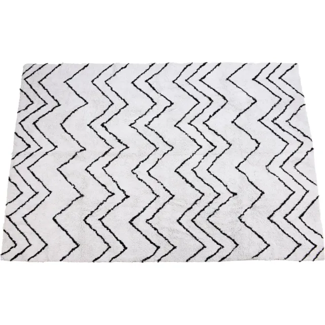 Home & Styling Vloerkleed Zigzag 160x230cm - Tapijt - Zwart / Wit