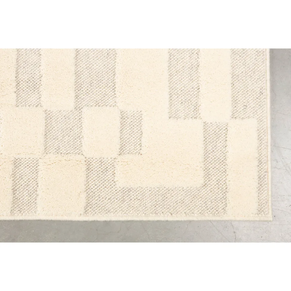 Zuiver Bricks wollen vloerkleed crème, foto 4