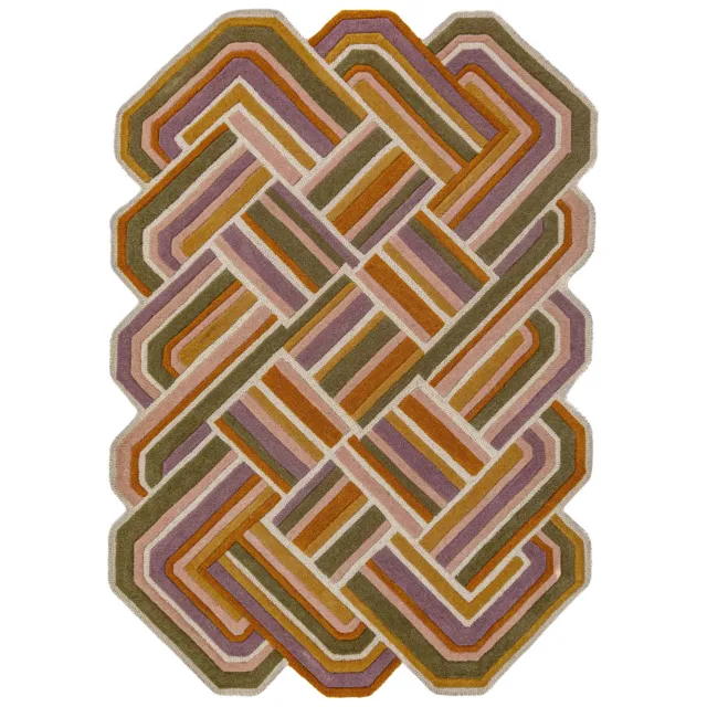 Flair Rugs Lattice Shaped wol vloerkleed lila