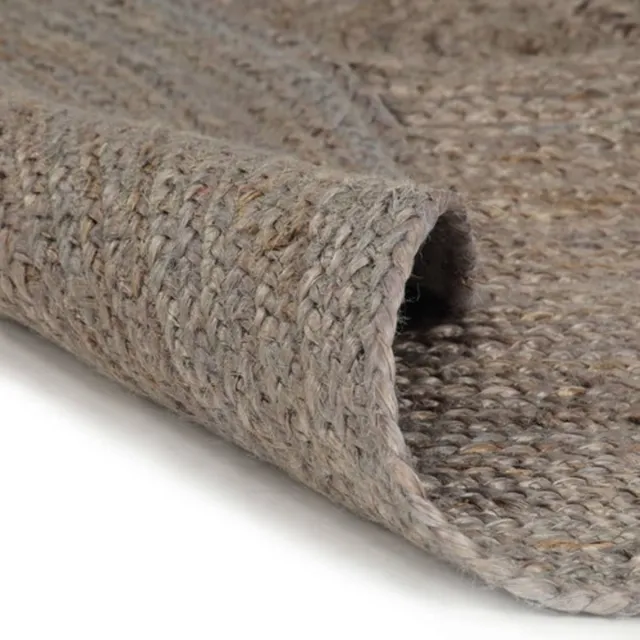 vidaXL Vloerkleed - handgemaakt - rond - 210 - cm - jute - grijs