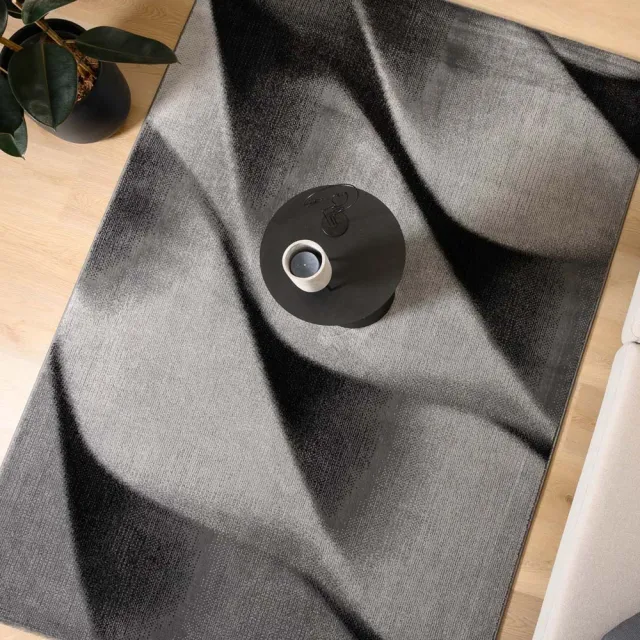 Tapeso Moderne loper - Canvas zwart/grijs 80x300