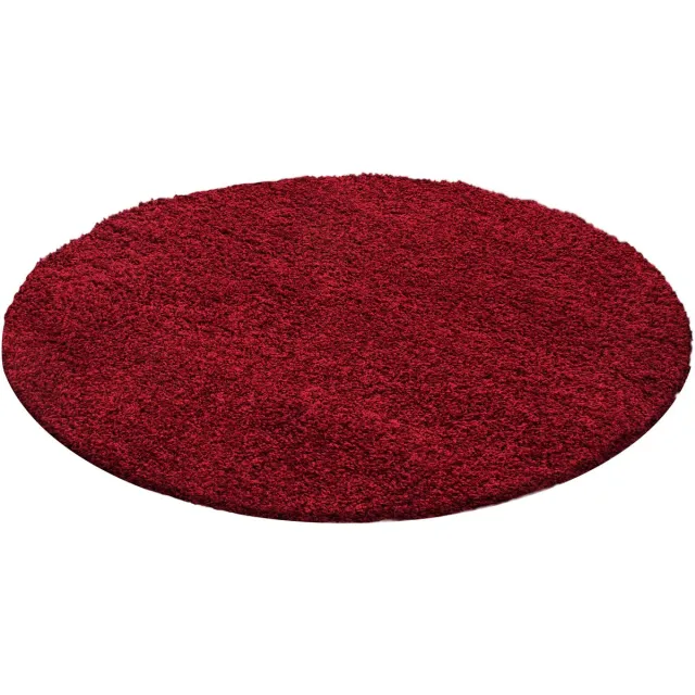 Muratap Basic Rond Shaggy vloerkleed Rood Hoogpolig- 160 CM Ø