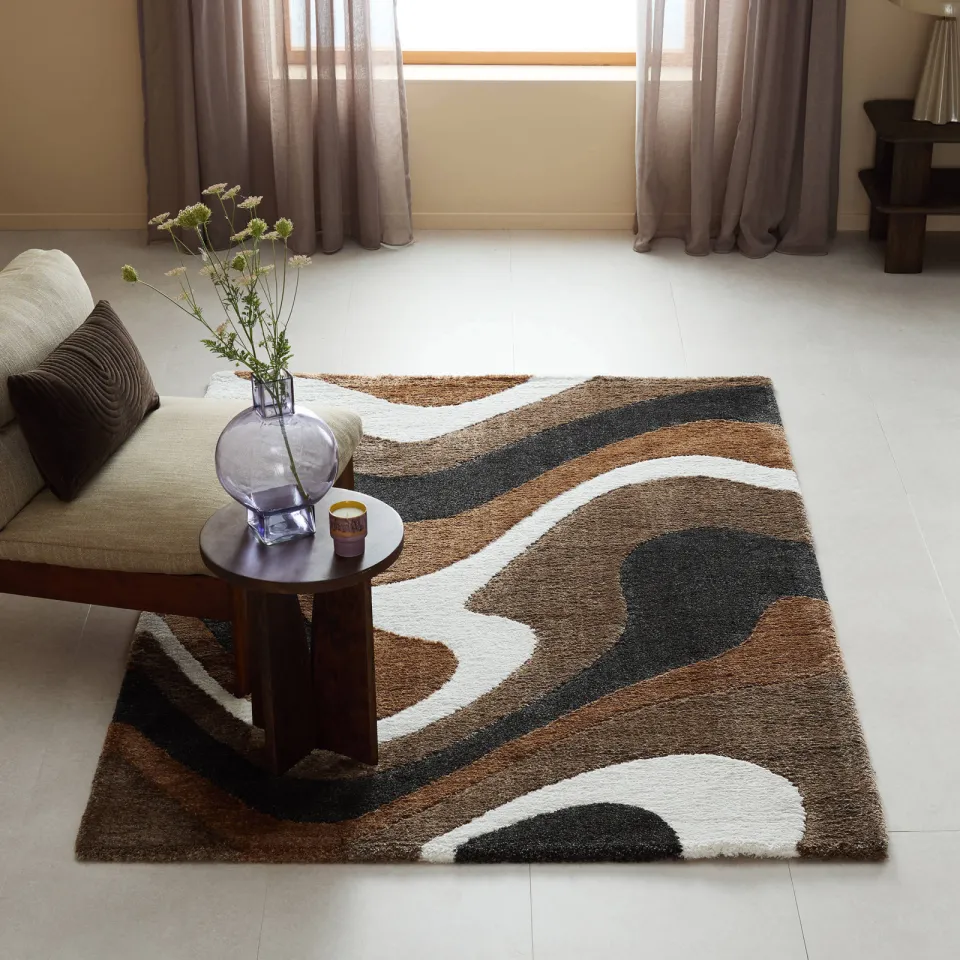 Studio LIVIT vloerkleed zwart bruin wit, foto 3