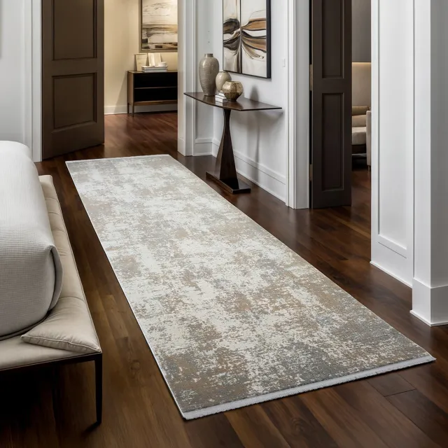 the carpet Fine hoogwaardige woonkamer vloerkleed, modern, zachte textuur, stijlvol design, luxueuze kwaliteit, ideaal voor slaapkamer & woonruimtes, geschikt voor vloerverwarming, beige, foto 2