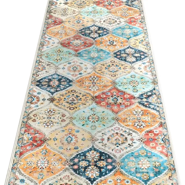 Happiq Tapijt Elara - Vloerkleed - Runner 60x230 cm - Wasbaar & Antislip Vintage Design MULTI Color