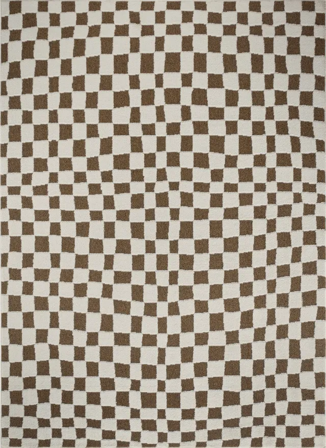 Surya IRINA – Modern Scandinavisch tapijt met ruitpatroon – Ivoor/terracotta