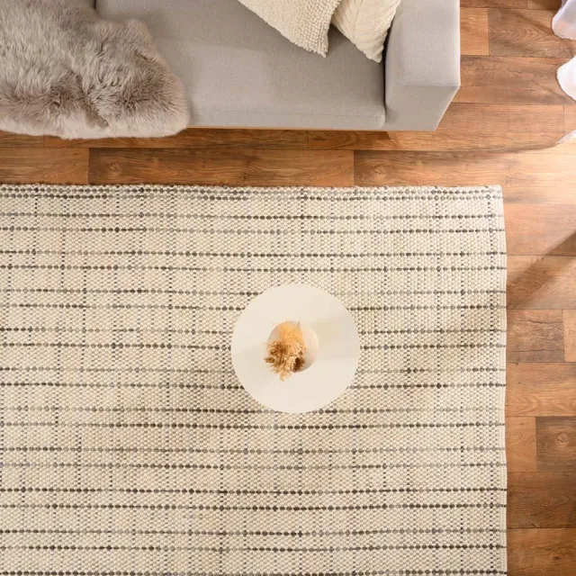 Nordic Weavers Wollen vloerkleed - Verdal crème/grijs