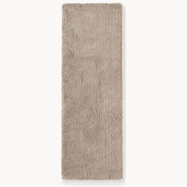 Westwing Collection Hoogpolige extra zachte loper Leighton Taupe