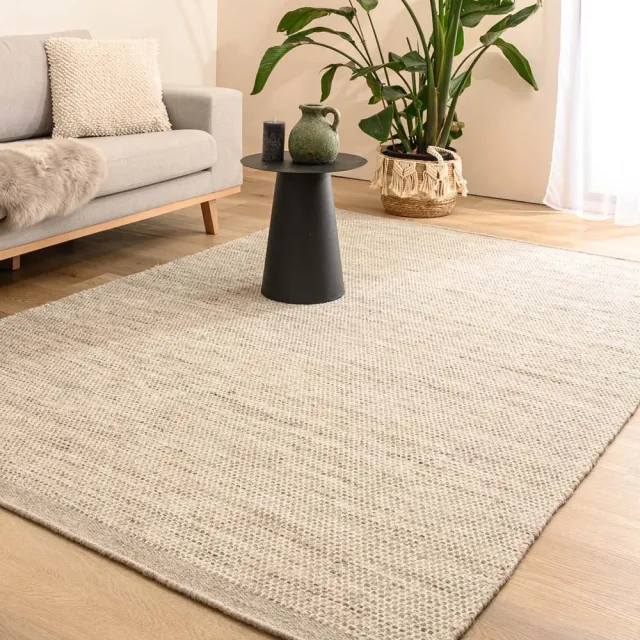 Nordic Weavers Wollen vloerkleed - Ulstein naturel/grijs 200x300 crème