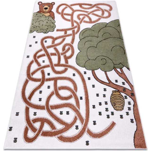 RUGSX Kleden Rugsx Tapijt FUN Honey voor kinderen, beer, bijen 180x270 cm Beige