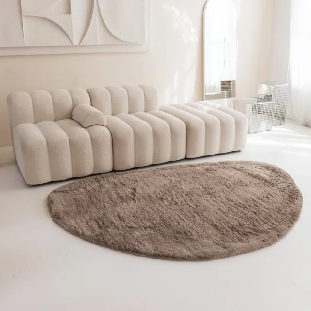 Carpet Studio Comfy Tapijt Steenvorm Taupe, Tapijt Woonkamer 110x160 cm, Hoogpolig Tapijt, Woonkamer Tapijt, Shaggy Tapijt Fluffy Slaapkamer