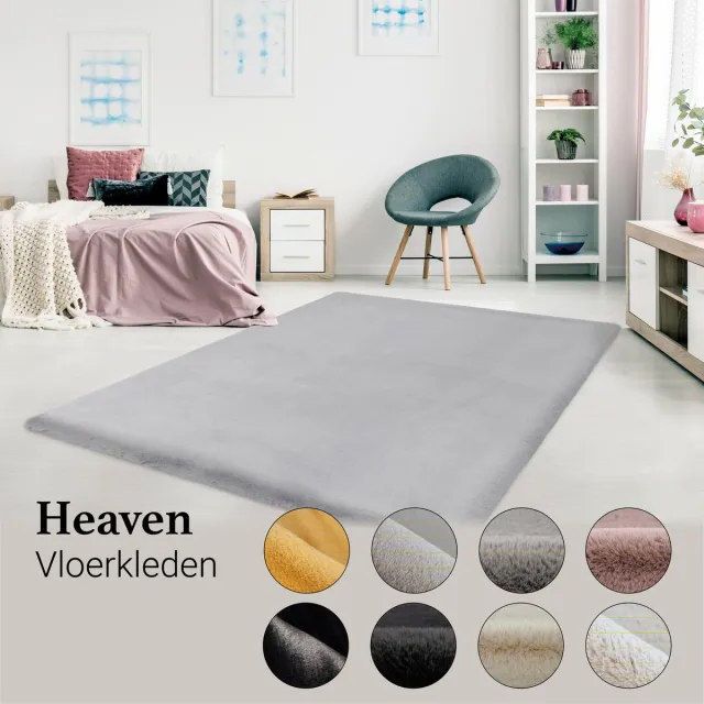 Tapijtenmagazijn Lalee Heaven - Vloerkleed - Tapijt – Karpet - Hoogpolig - Superzacht -comfy Fluffy - rabbit fur- 200x290 cm Zilver grijs