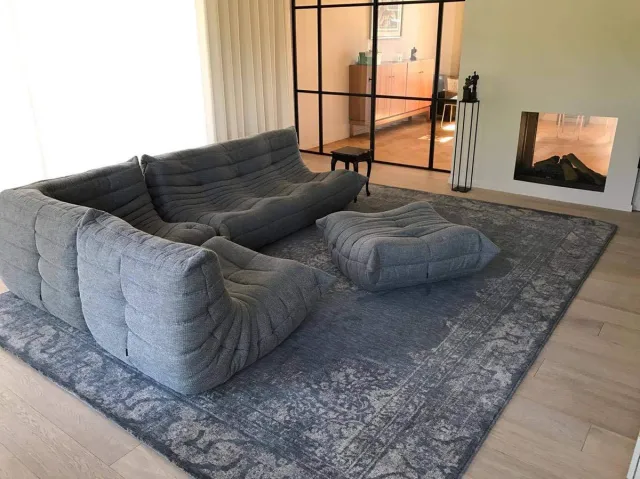 OSTA Vloerkleed Timeless Creativity Peshawar Djobie 4568.500 - maat 155 x 85 cm Ivoor; Blauw