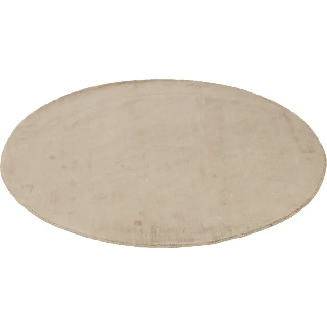 J-Line tapijt Rond Handgemaakt - viscose - beige