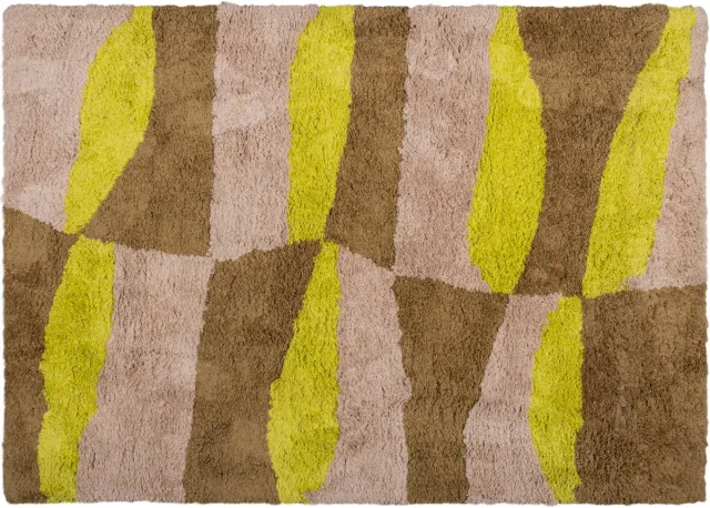 WOOOD vloerkleed grafisch dessin Musa - Naturel/Geel - 170x240 cm