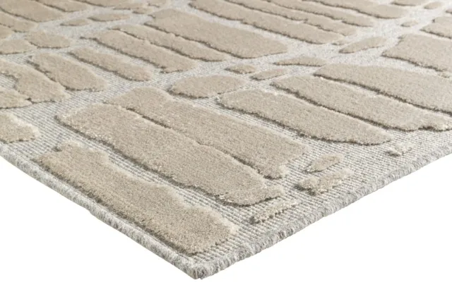 Acsento Chiara 1018 Beige Sand Vloerkleed - 200 x 290 cm - Beige - Rechthoekig - Wol, Viscose - Eetkamer, Woonkamer, Slaapkamer - Abstract - Modern