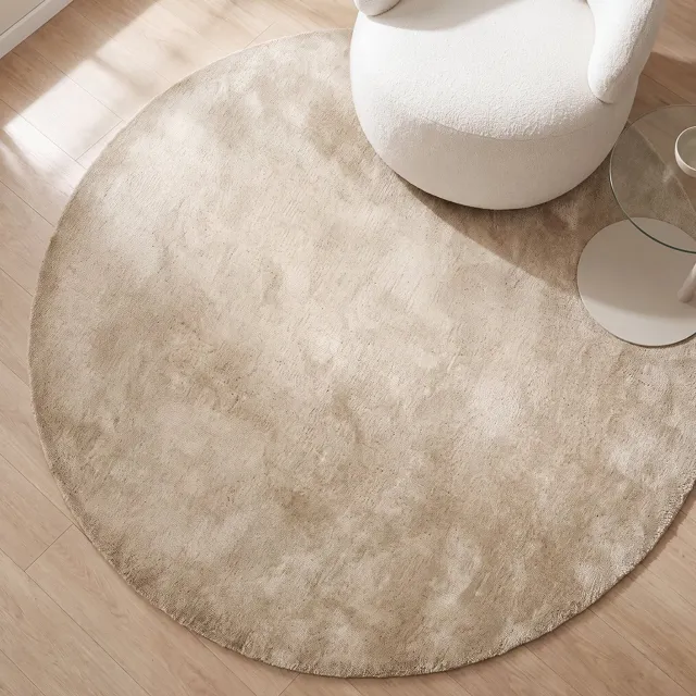 LABEL51 Mila Vloerkleden - Naturel - Polyester - 200x200 cm - Rond
