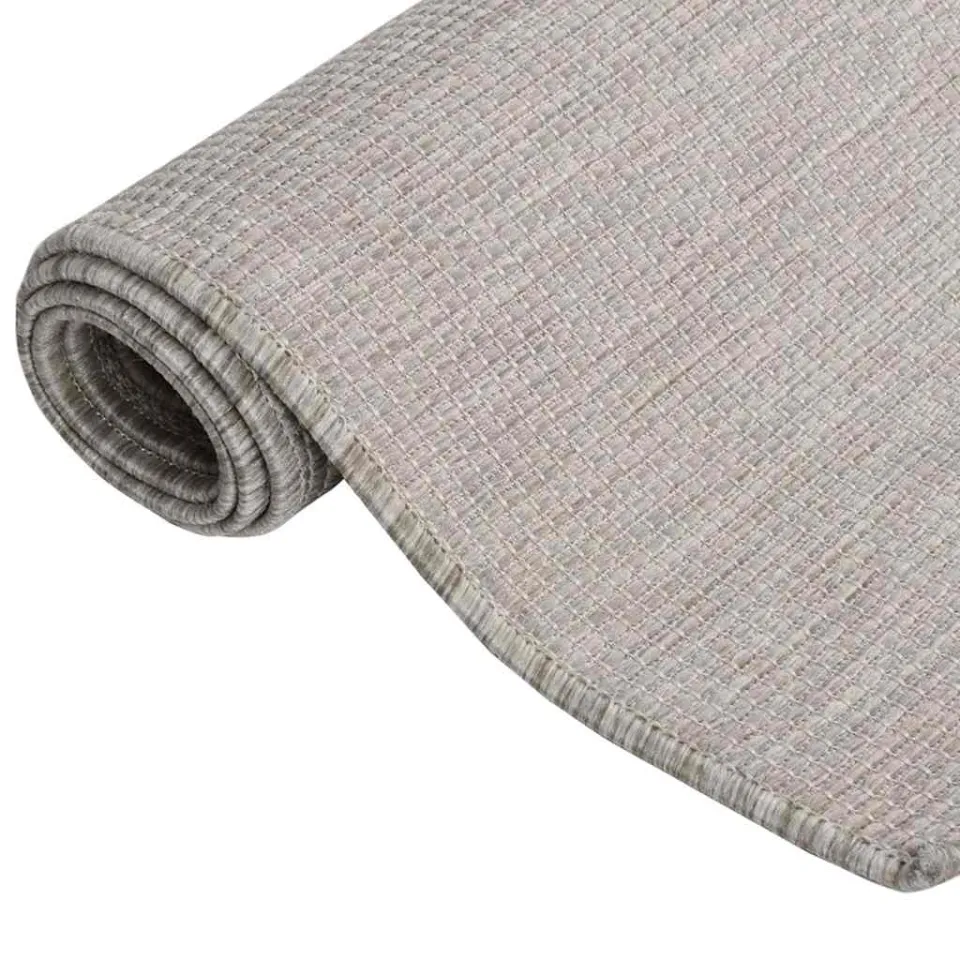 vidaXL Buitenkleed platgeweven 200x280 cm lichtgrijs grijs, foto 3