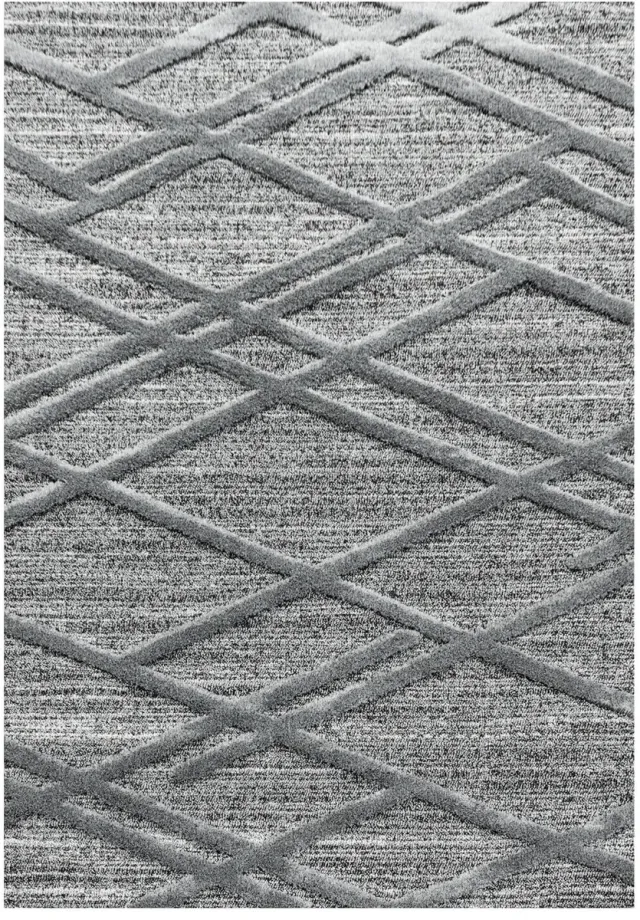 Dutch XXL Modern Vloerkleed | Tapijt | Pisa | Geometrisch | Grijs | 80x250 cm