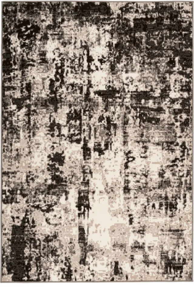 Padiro design laagpolig vloerkleed - crème / offwhite - modern abstract ontwerp - van polypropyleen en jute beige