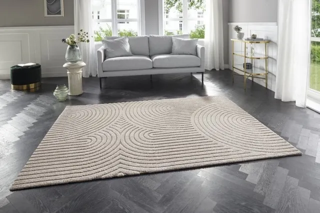flycarpets Elle Decoration - Modern Design Vloerkleed - Zacht Laagpolig - 3D Effect -Creme / Beige