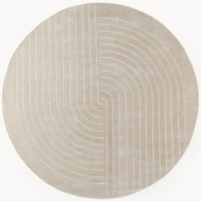 Westwing Collection Rond wollen vloerkleed Mason, handgetuft Grijs
