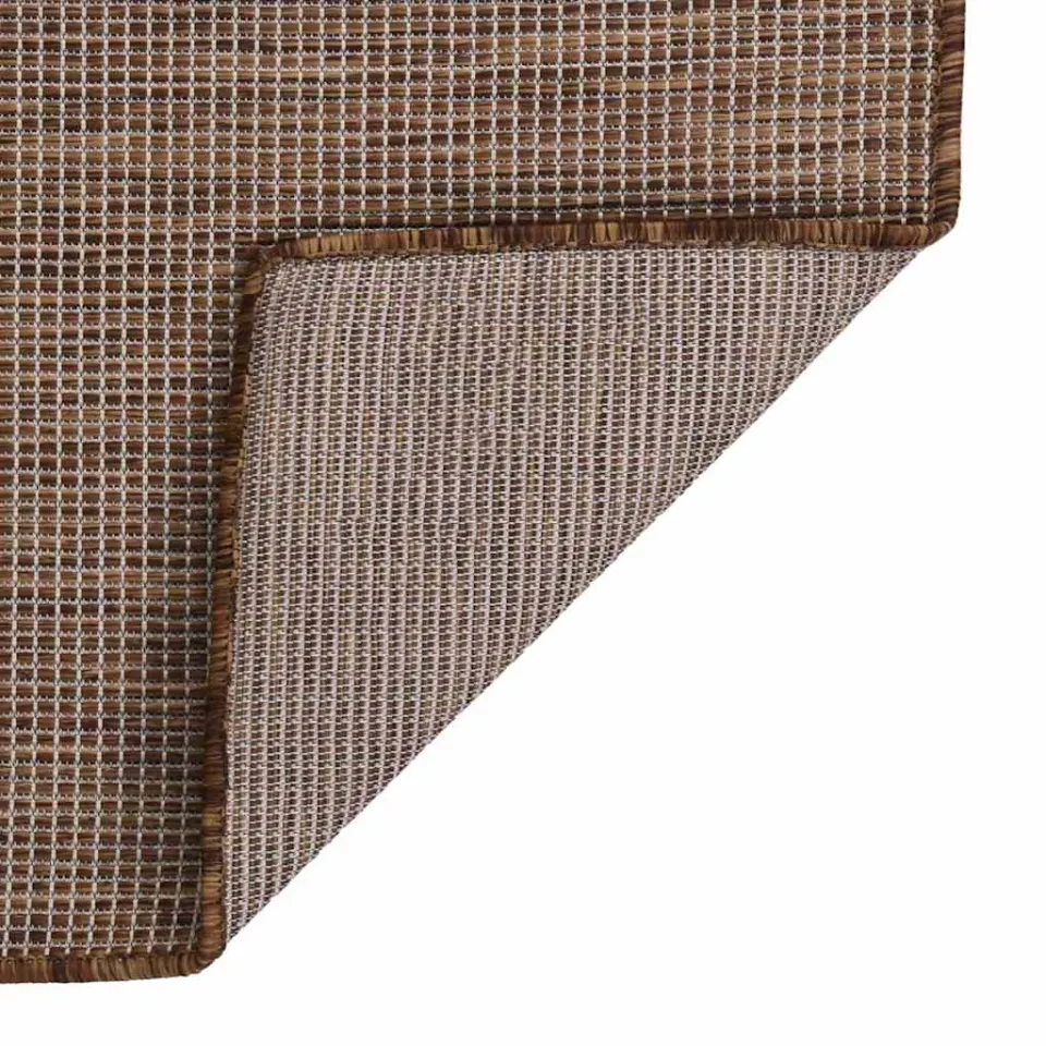vidaXL Buitenkleed platgeweven 80x150 cm bruin, foto 2