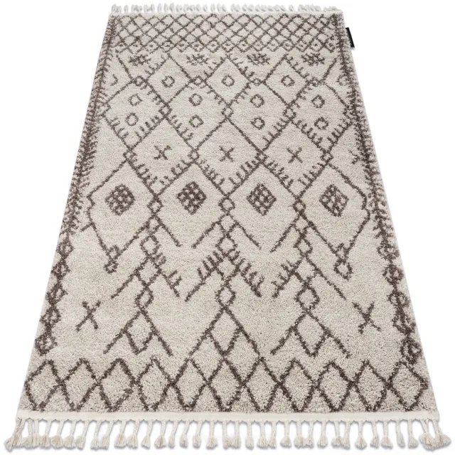 RUGSX Kleden Rugsx Tapijt BERBER TANGER B5940 crème / bruinrand 140x190 cm Beige