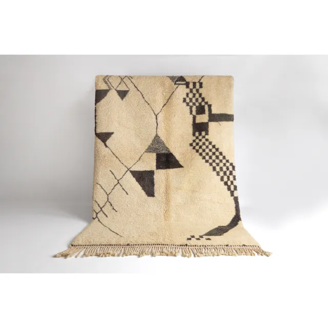 RUGSX Kleden Rugsx BERBER tapijt MR1801 Beni Mrirt handgeweven uit Beige