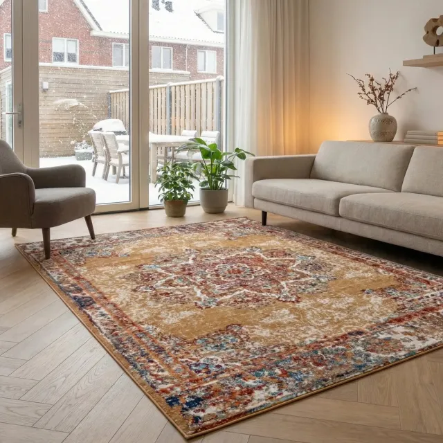 flycarpets Klassiek Vintage Vloerkleed - Maderno - Rood / Multi - 80x240 cm