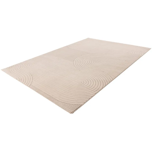 Batucci Napoli Vloerkleed - Japandi Stijl - Laagpolig Tapijt - Taupe - 3D Effect - Onderhoudsvriendelijk - Modern Design