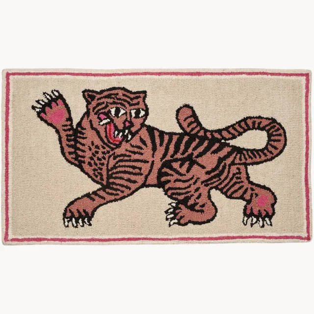 Bongusta Handgetuft wollen vloerkleed Pink Tiger Lichtbruin