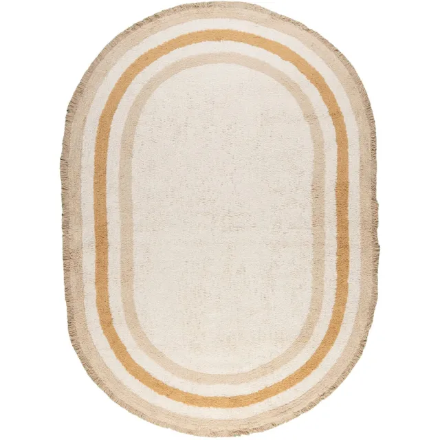 Little Olly Ovaal wasbaar kindervloerkleed - Milo Beige - 200x300 cm