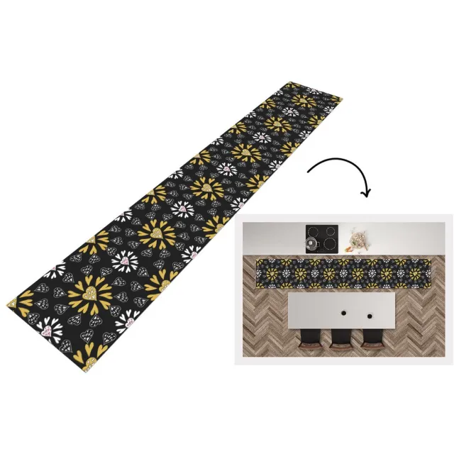 KitchenYeah Keukenloper - Keukenmat - Meisje - Hart - Patronen - Keuken vloerkleed Multicolor