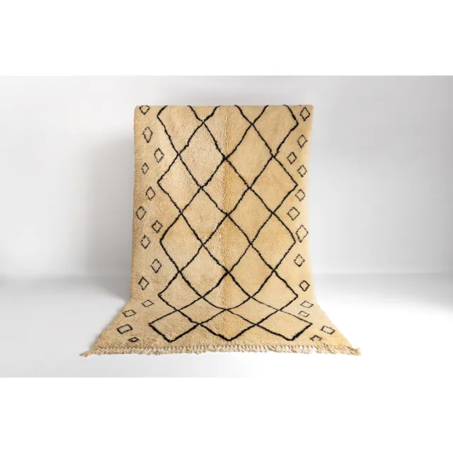 RUGSX Kleden Rugsx BERBER tapijt MR1652 Beni Mrirt handgeweven uit Beige
