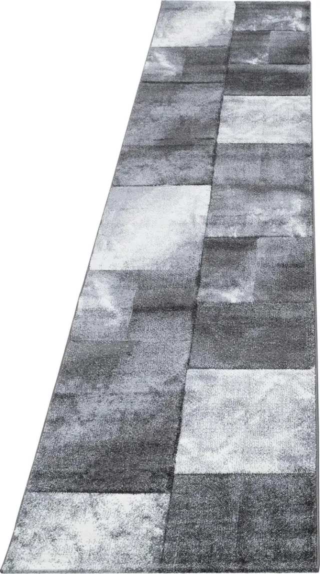 Ayyildiz / Carpetwinkel.nl Laagpolig vloerkleed met ruitpatroon, grijs, geschikt voor de woonkamer, met een jute achterkant