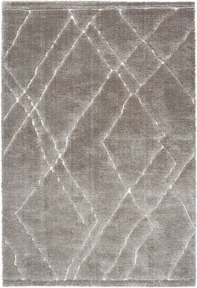Rugsman Kyoto 014.0005.7292 Vloerkleed - 200 x 290 cm - Ivoor - Rechthoekig - Polyester - Woonkamer - Geometrisch - Shaggy - Hoogpolig, Boho, Modern