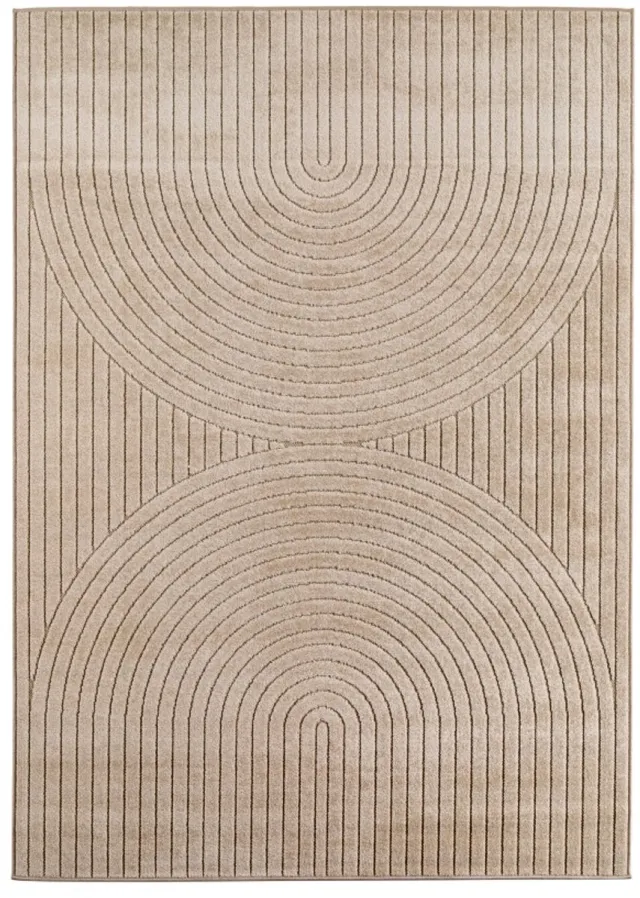 Moonay Home Nova – Vloerkleed Siena Beige – Binnen En Buiten Vloerkleed – Laagpolig – Japandi stijl – 120x170 cm