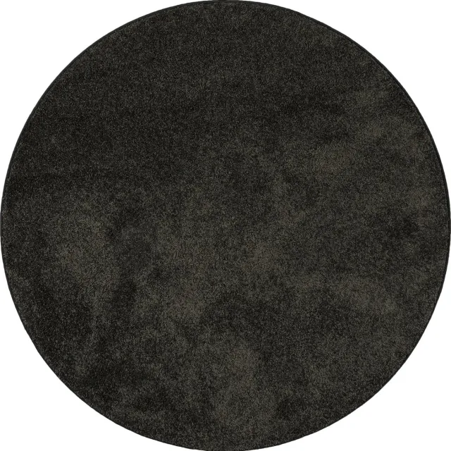 Snapstyle Vloerkleed Hoogpolig Velours Mona Rond zwart