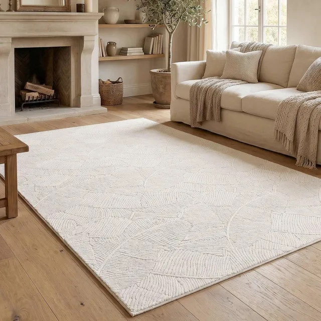 Vellaro Hoogpolig vloerkleed - Beige - 160 x 230 cm - Zacht polyester met antislip achterkant - Voor woonkamer en slaapkamer