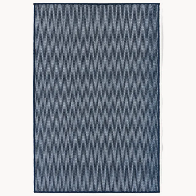 Westwing Collection Indoor & outdoor dubbelzijdig vloerkleed Cort met zigzag patroon Blauw