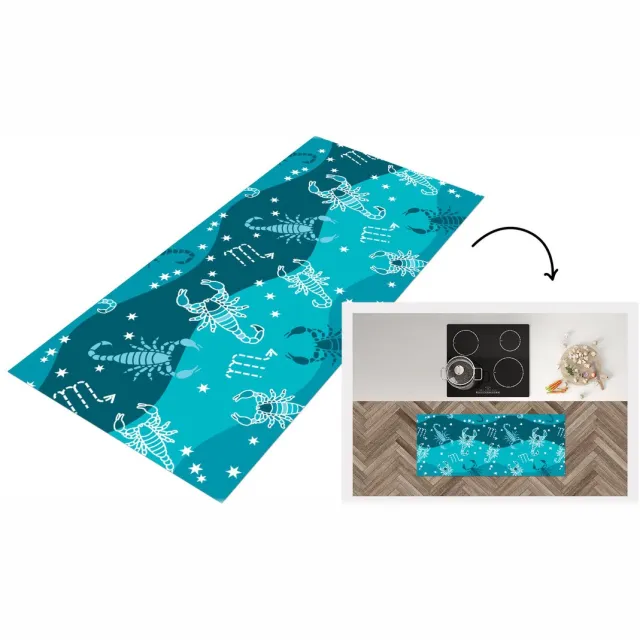 KitchenYeah Keukenloper - Loper keuken - Schorpioen - Zodiac - Patroon - 120x50 cm - Keukenloper vinyl Multicolor