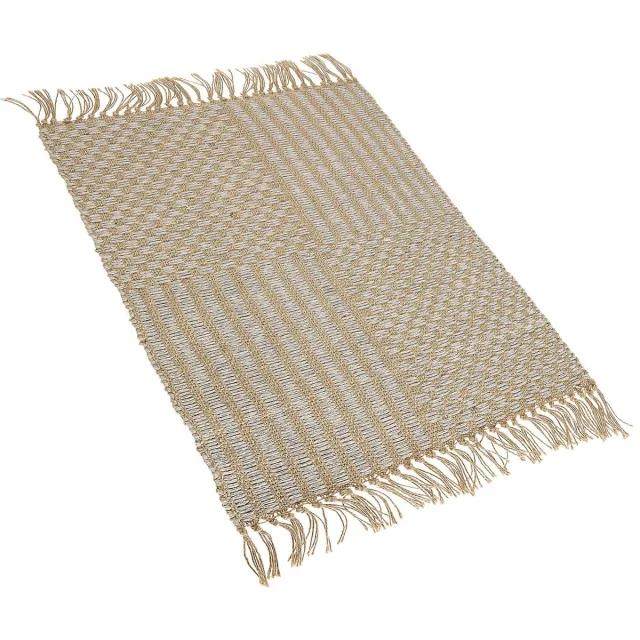 Beliani ADABAG - Laagpolig vloerkleed - Lichtbeige - Katoen