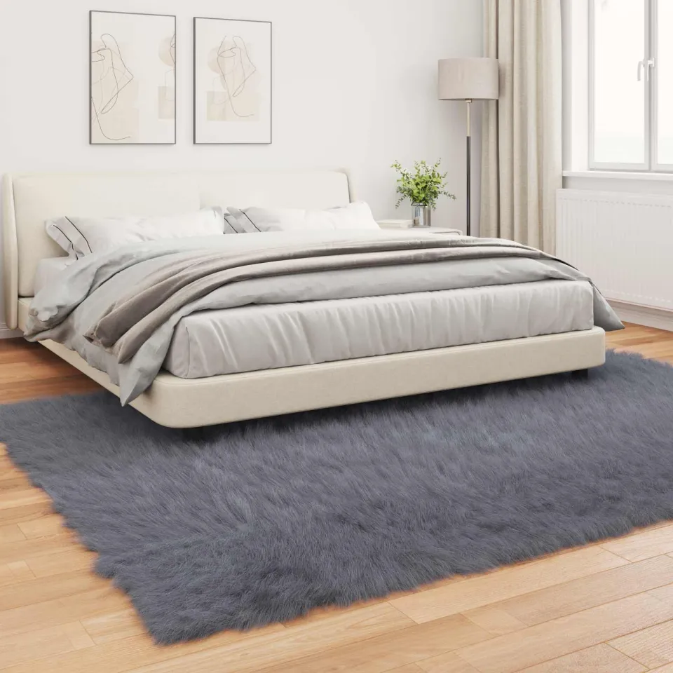 vidaXL Tapijt van imitatie TAFALLA Antracietkleurig 200 x 280 cm, foto 3