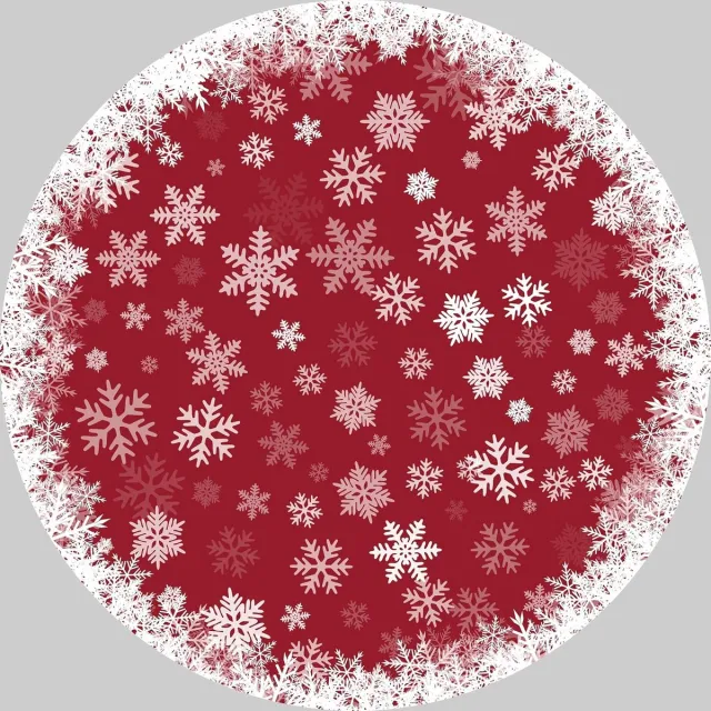 Triumpunpre Vloerkleed Kerst Sneeuwvlokken Fluweel Rood 120x120 cm Opvouwbaar Gewassen Achterkant Zwaar Woonkamer