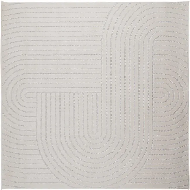 vidaXL Binnen- - en - buitenkleed - PALMERAS - Crème - 200 - x - 200 - cm - Polyester