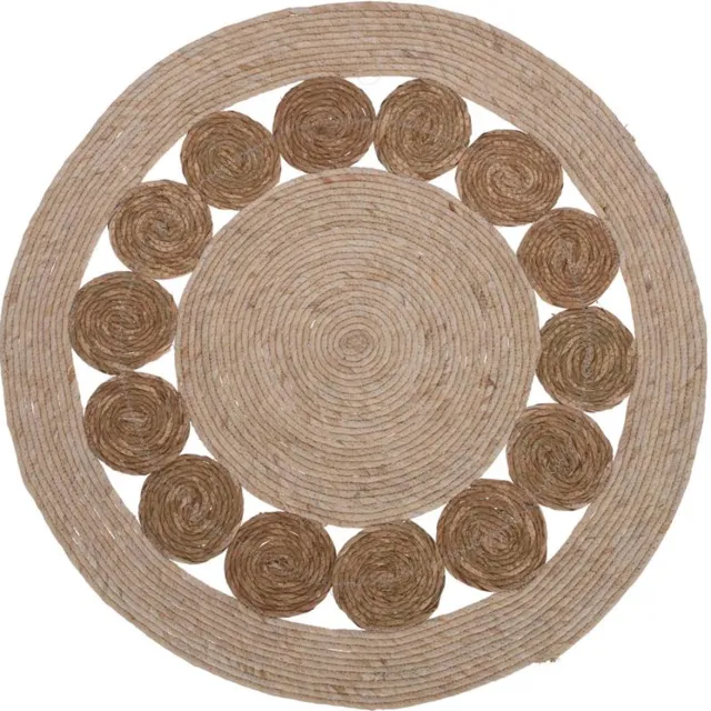 Home & Styling Vloerkleed gevlochten rond Ø80cm bruin