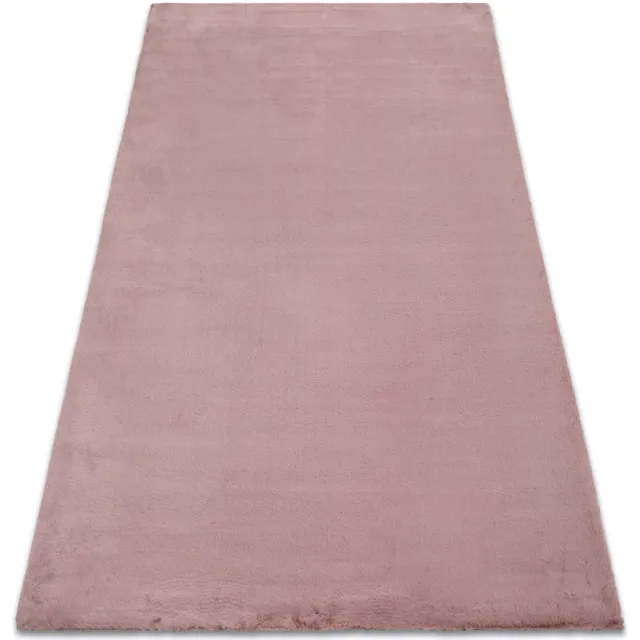 RUGSX Kleden Rugsx Tapijt BUNNY rozekleuring IMITATIE konijnenvacht 60x100 cm